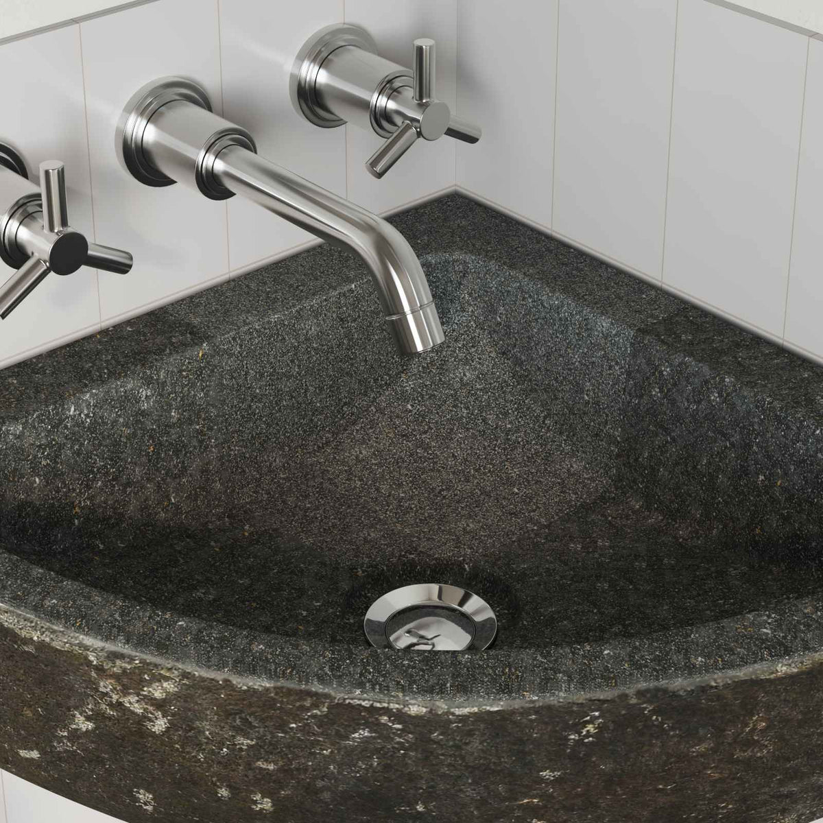 Sudoper Siva (38-45) x (38-45) x 12 cm Rijeka kamen