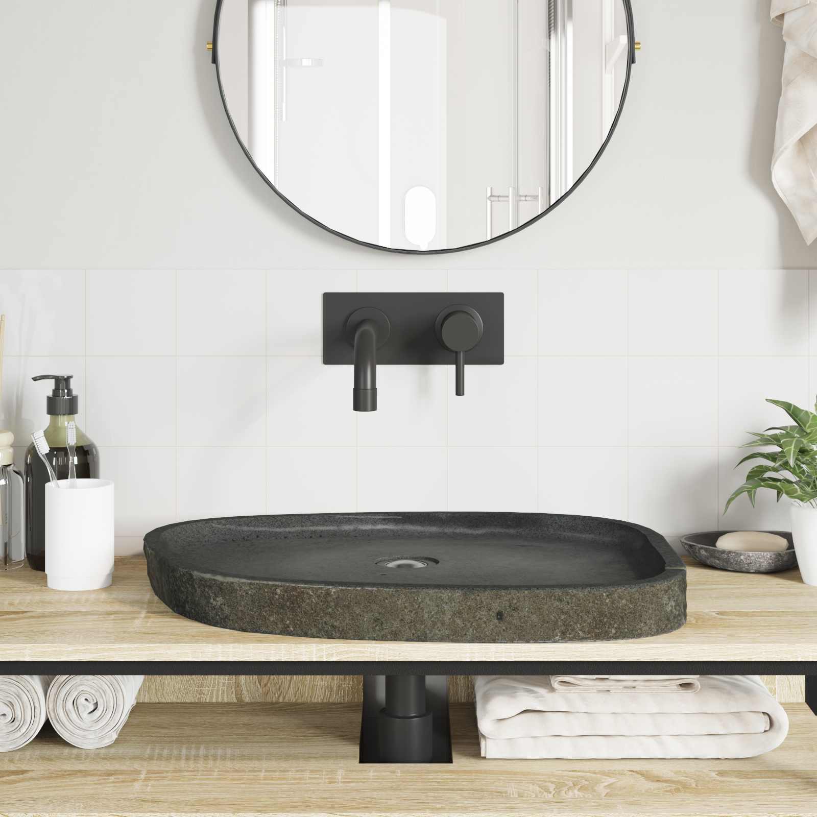 Umivaonik za pranje Siva 65 x 50 x 6 cm River Stone