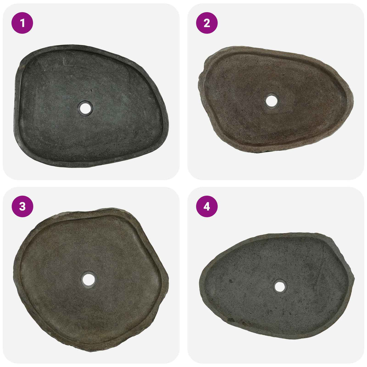 Umivaonik za pranje Siva 65 x 50 x 6 cm River Stone