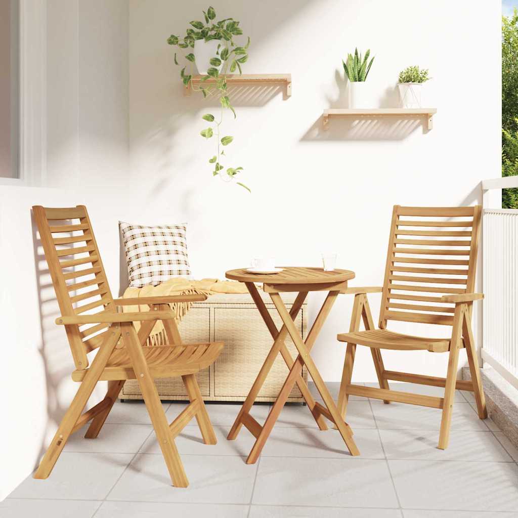 Stolica 2 pcs Smeđa 64.5 x 52 x 108 cm Čvrsto teak drvo