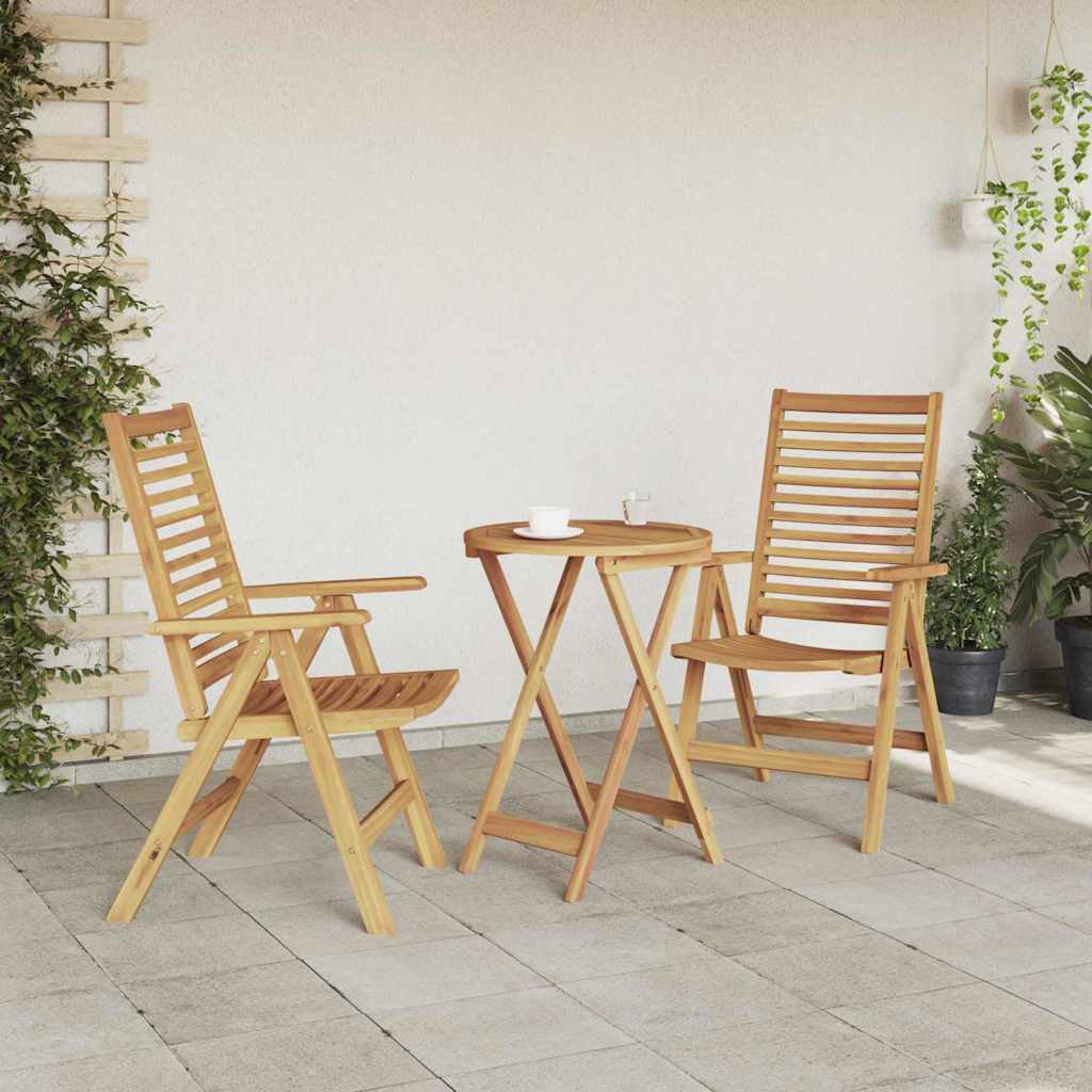 Stolica 2 pcs Smeđa 64.5 x 52 x 108 cm Čvrsto teak drvo