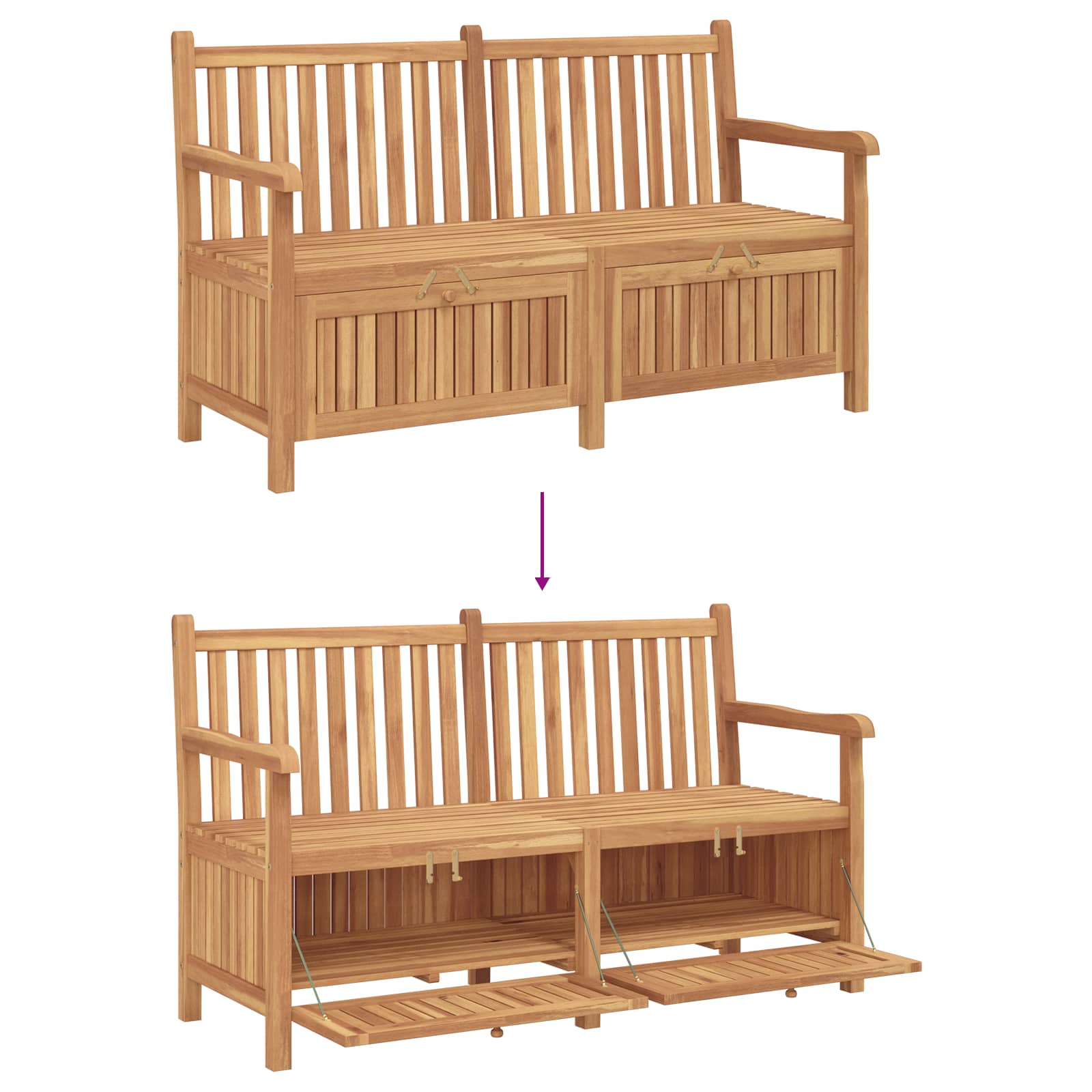 Vrtna klupa s pohranom 150 x 60 x 90 cm Čvrsto teak drvo