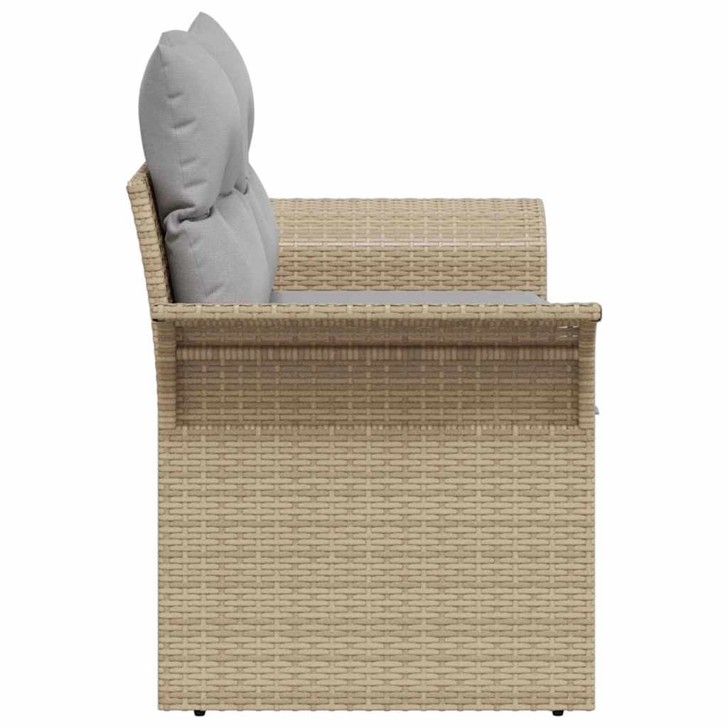 Vrtni kauč s jastukom Bež 141 x 62 x 69cm poliratan