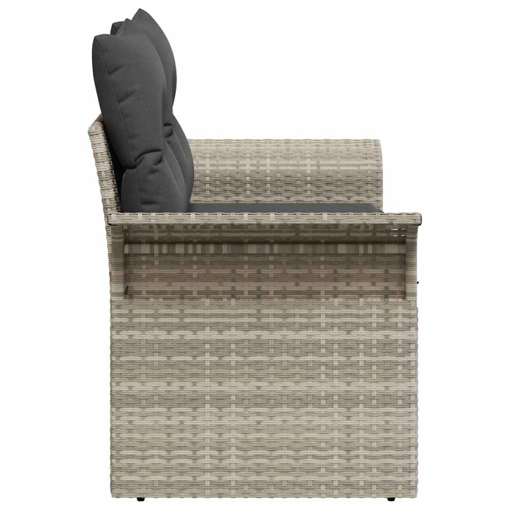 Vrtni kauč s jastukom Svijetlo siva 141 x 62 x 69cm poliratan