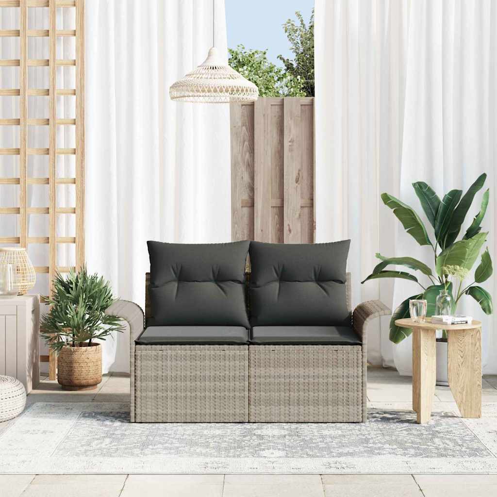 Vrtni kauč s jastukom Svijetlo siva 141 x 62 x 69cm poliratan