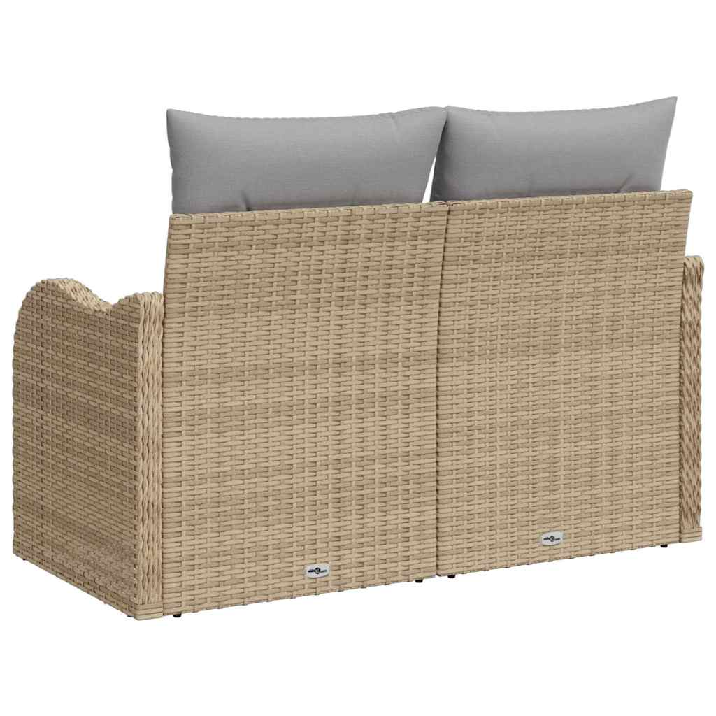 Vrtni kauč s jastukom Bež 121 x 62 x 69cm poliratan
