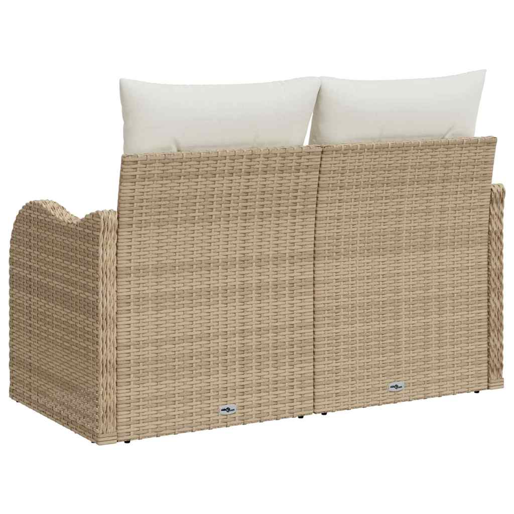 Vrtni kauč s jastukom Bež 121 x 62 x 69cm poliratan