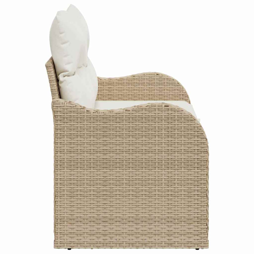 Vrtni kauč s jastukom Bež 121 x 62 x 69cm poliratan