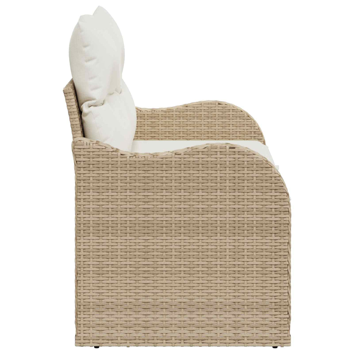 Vrtni kauč s jastukom Bež 121 x 62 x 69cm poliratan