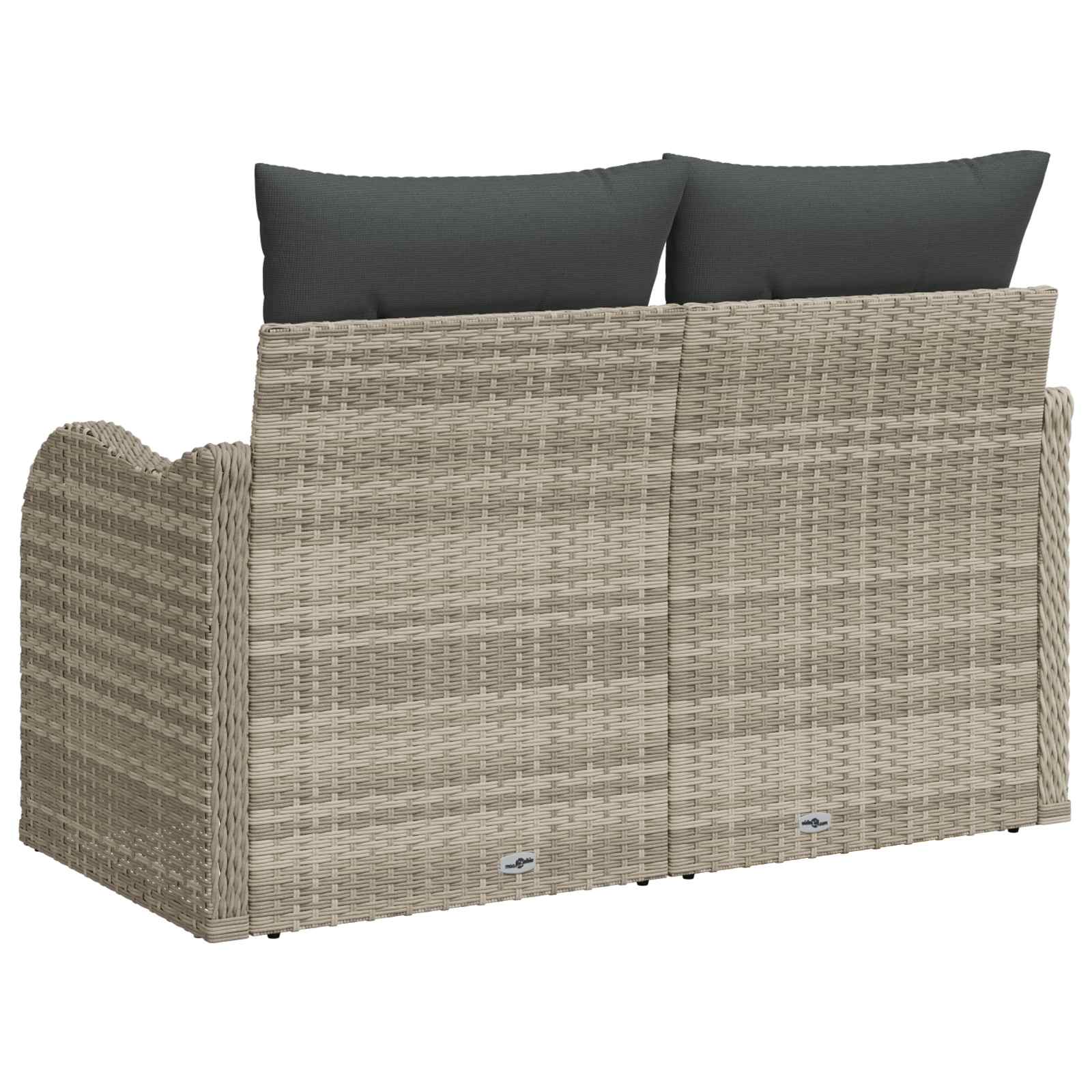 Vrtni kauč s jastukom Svjetlosiva 121 x 62 x 69cm poliratan