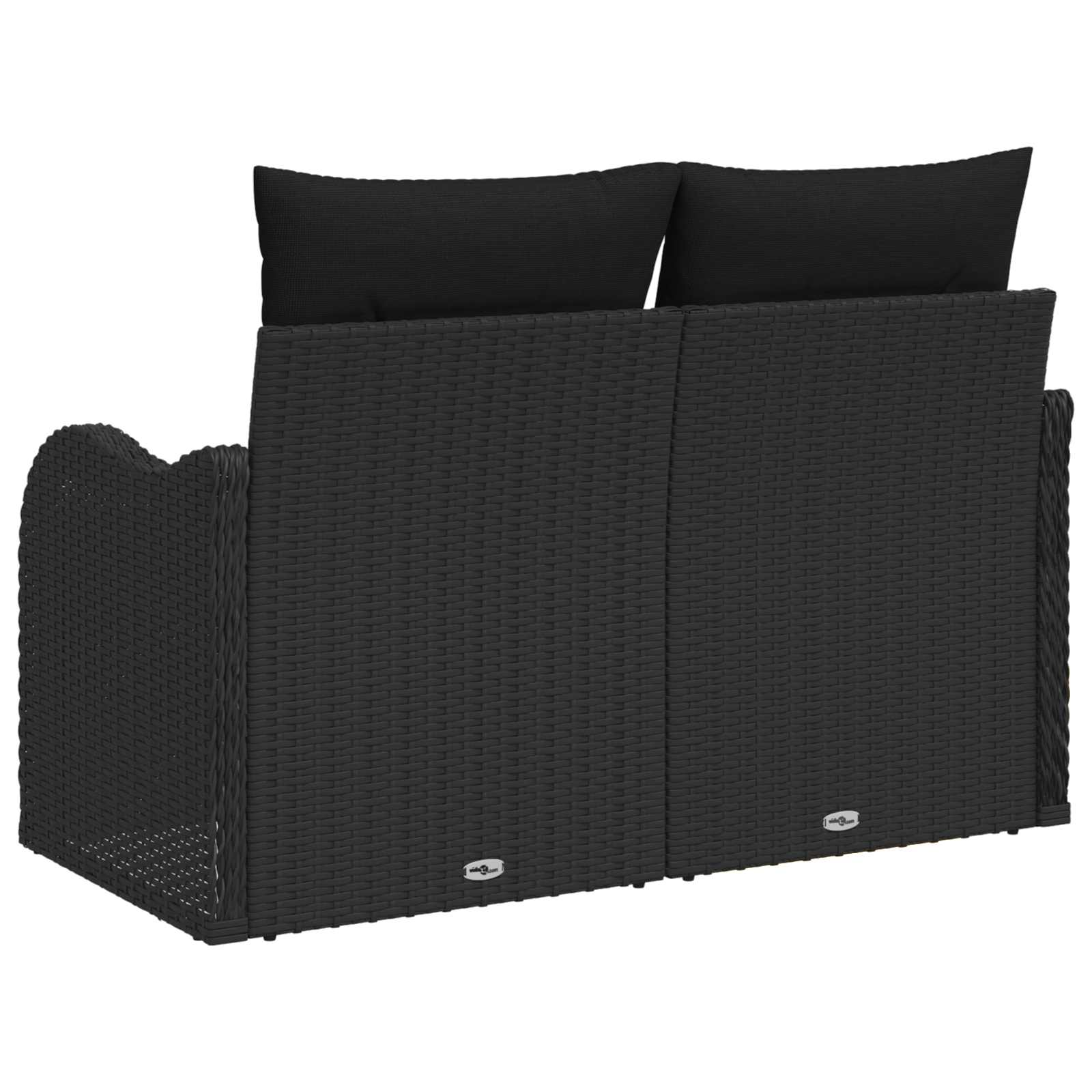 Vrtni kauč s jastukom Crna 121 x 62 x 69cm poliratan