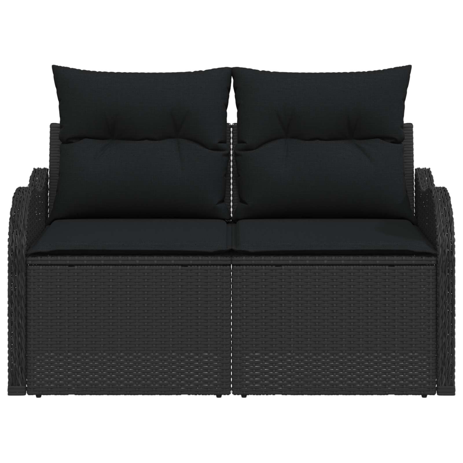 Vrtni kauč s jastukom Crna 121 x 62 x 69cm poliratan