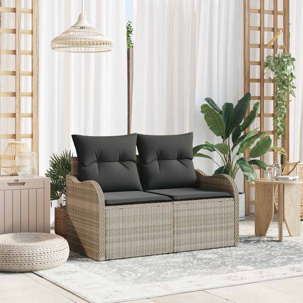 Vrtni kauč s jastukom Svjetlosiva 121 x 62 x 69cm poliratan