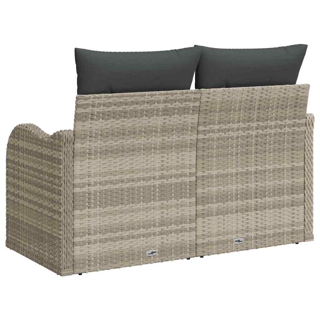 Vrtni kauč s jastukom Svjetlosiva 121 x 62 x 69cm poliratan
