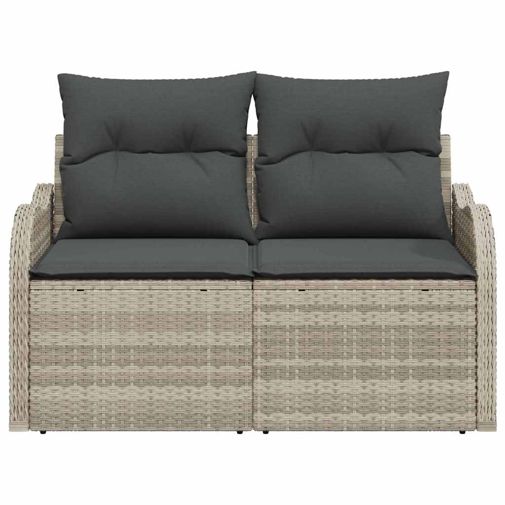 Vrtni kauč s jastukom Svjetlosiva 121 x 62 x 69cm poliratan