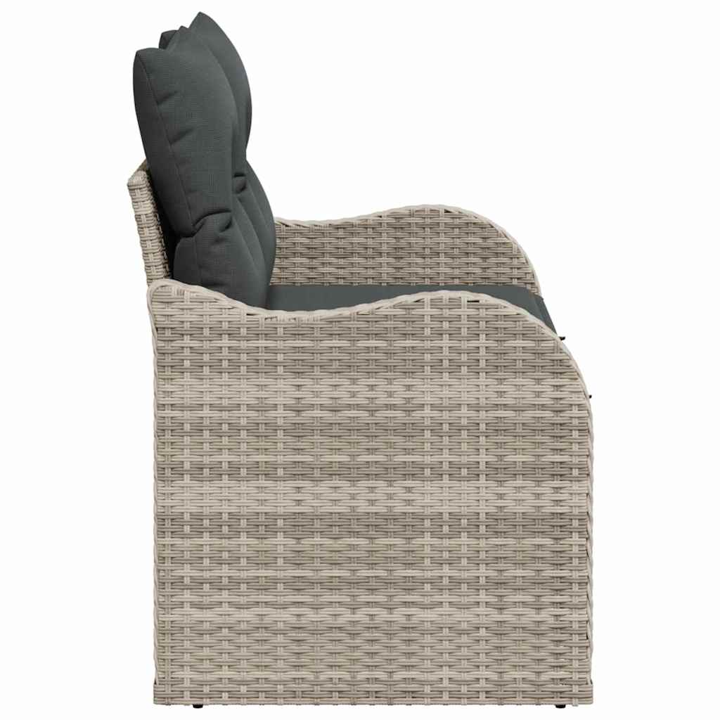 Vrtni kauč s jastukom Svjetlosiva 121 x 62 x 69cm poliratan