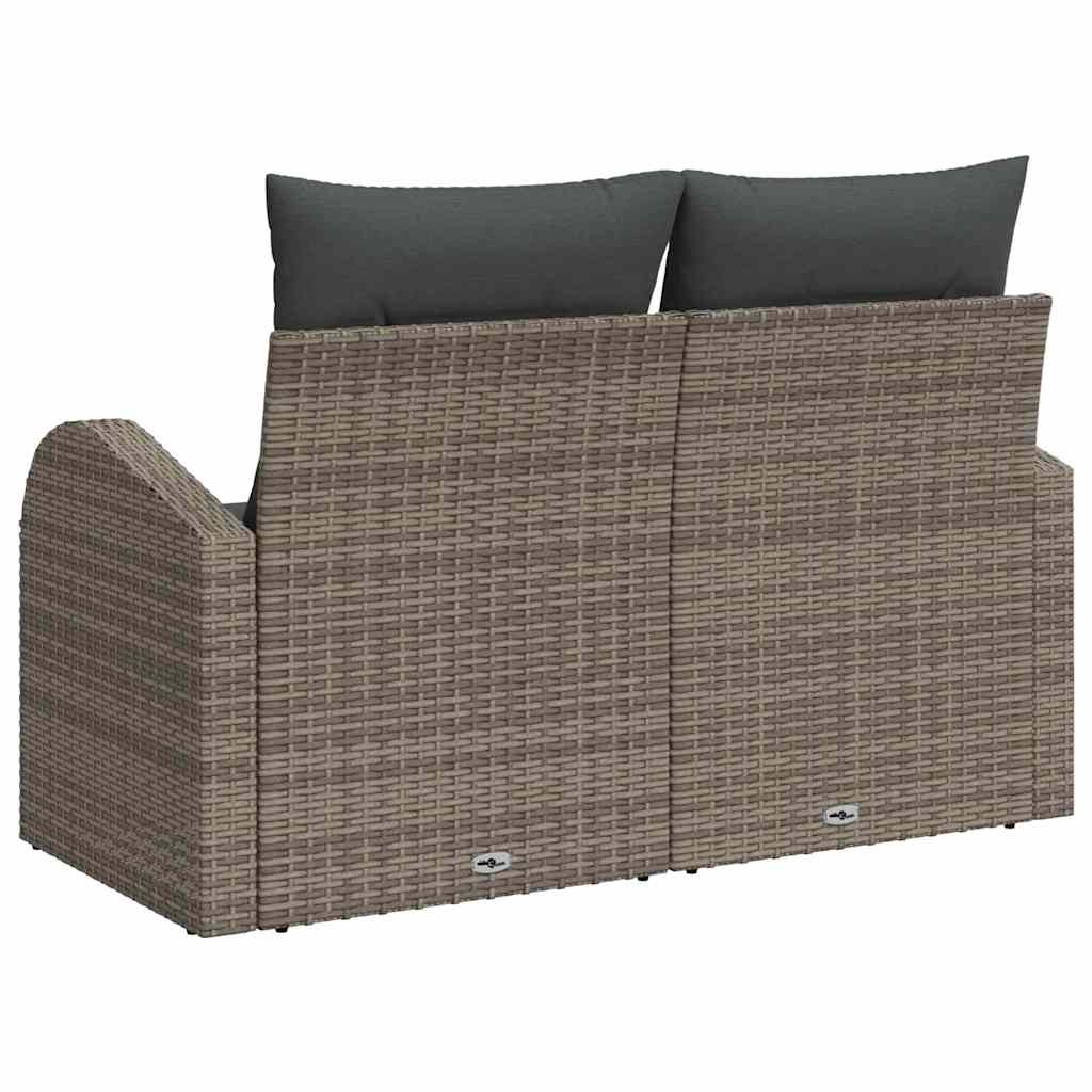 Vrtni kauč s jastukom Siva 124 x 62 x 69cm poliratan