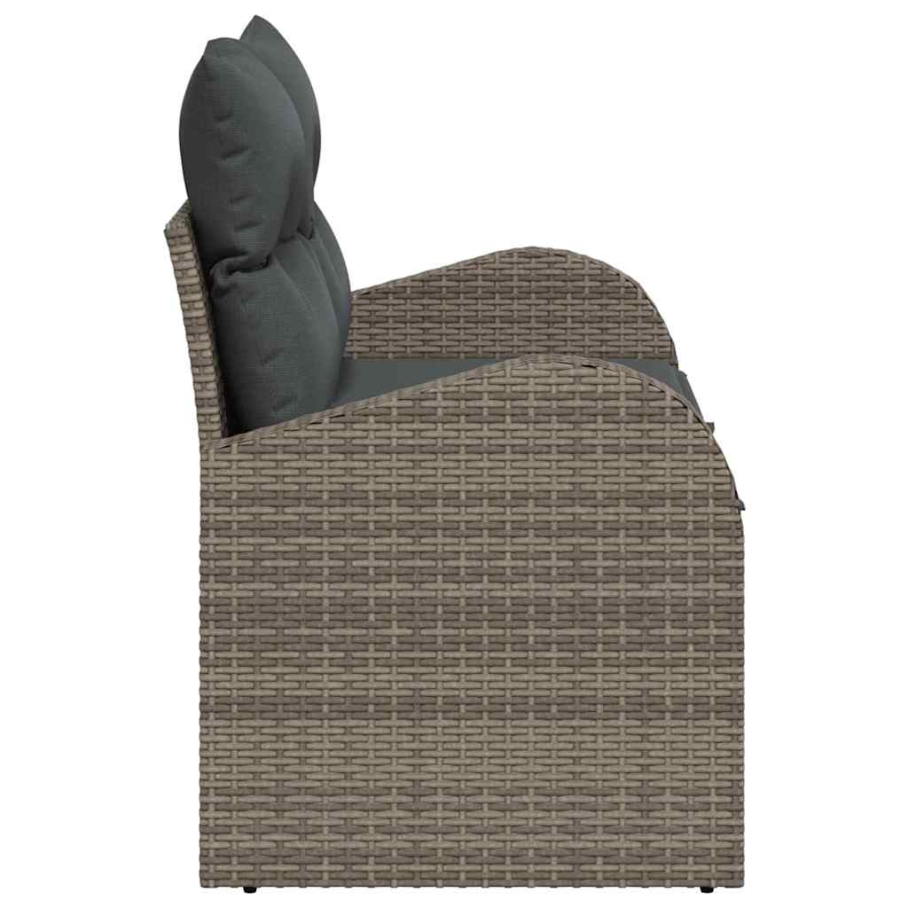 Vrtni kauč s jastukom Siva 124 x 62 x 69cm poliratan