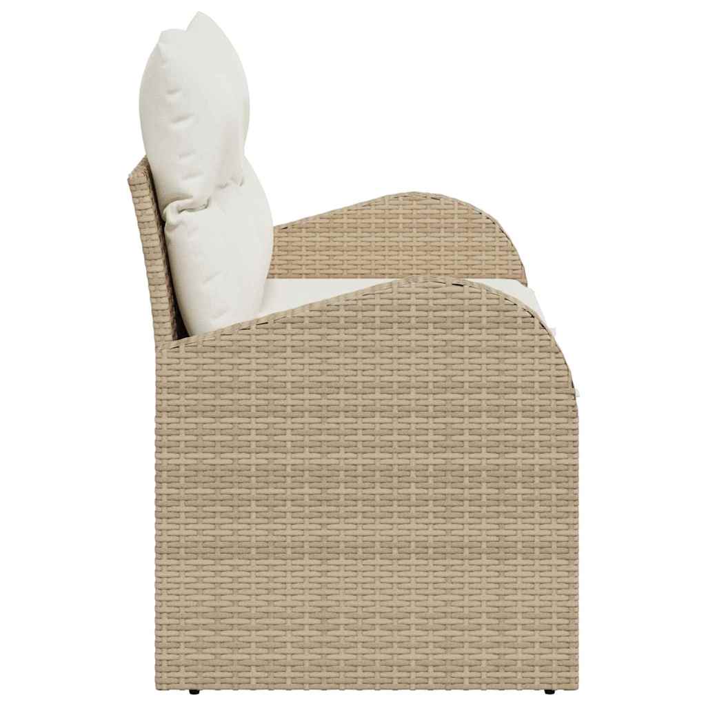Vrtni kauč s jastukom Bež 124 x 62 x 69cm poliratan