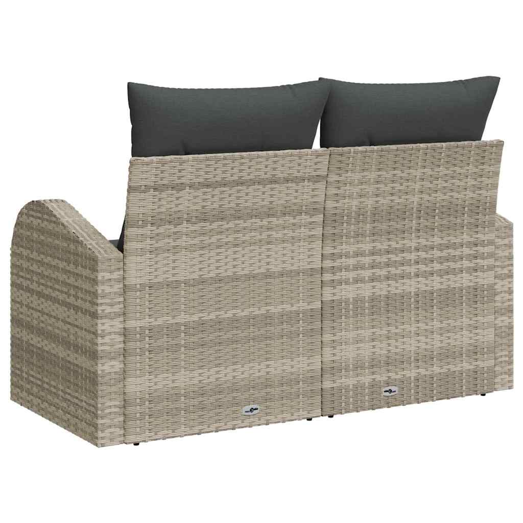 Vrtni kauč s jastukom Svijetlo siva 124 x 62 x 69cm poliratan