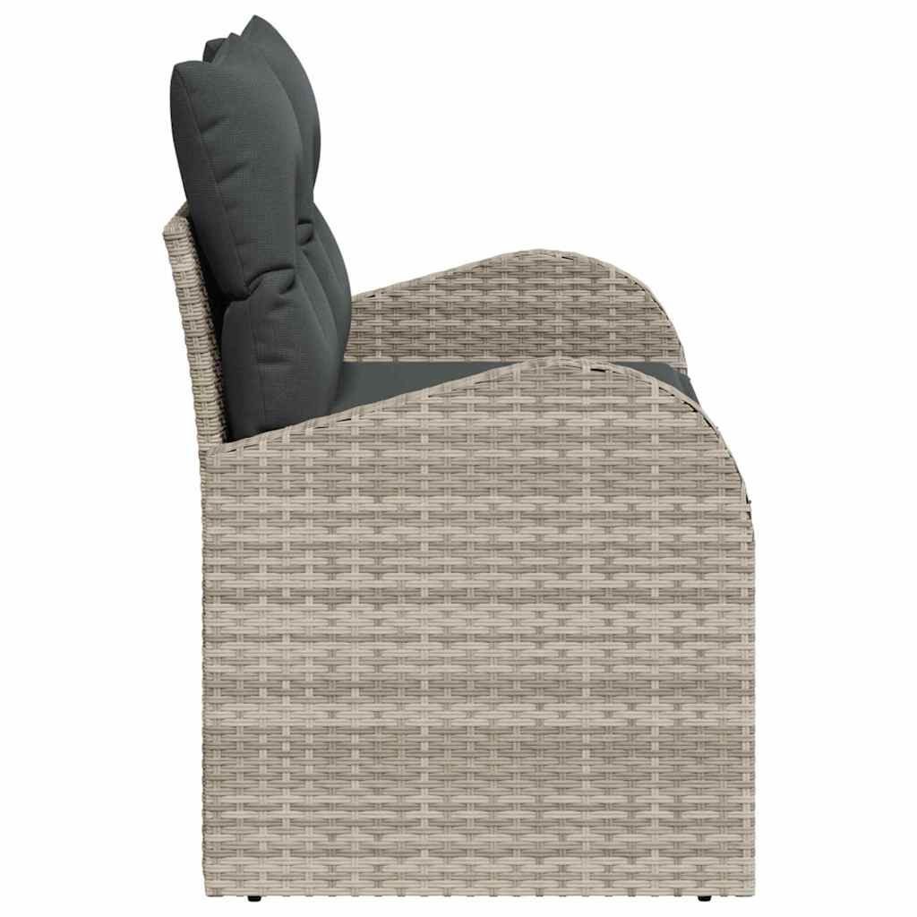 Vrtni kauč s jastukom Svijetlo siva 124 x 62 x 69cm poliratan