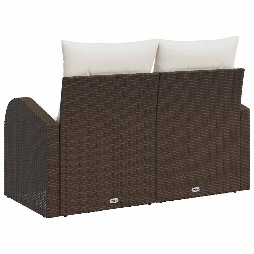 Vrtni kauč s jastukom Smeđa 124 x 62 x 69cm poliratan