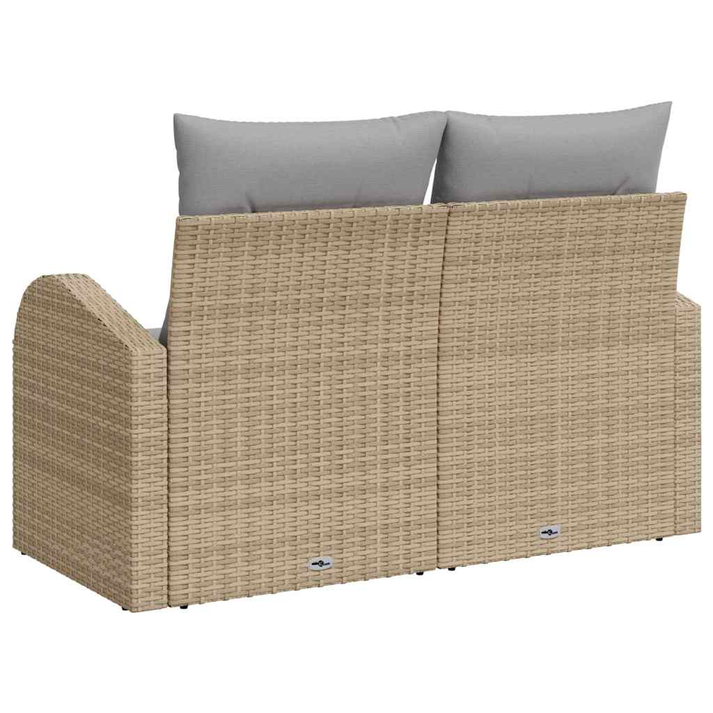 Vrtni kauč s jastukom s pohranom Bež 124 x 62 x 69cm poliratan
