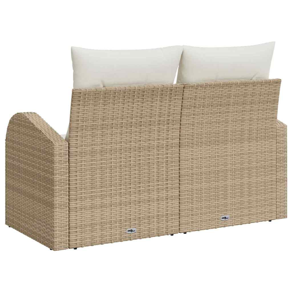 Vrtni kauč s jastukom s pohranom Bež 124 x 62 x 69cm poliratan