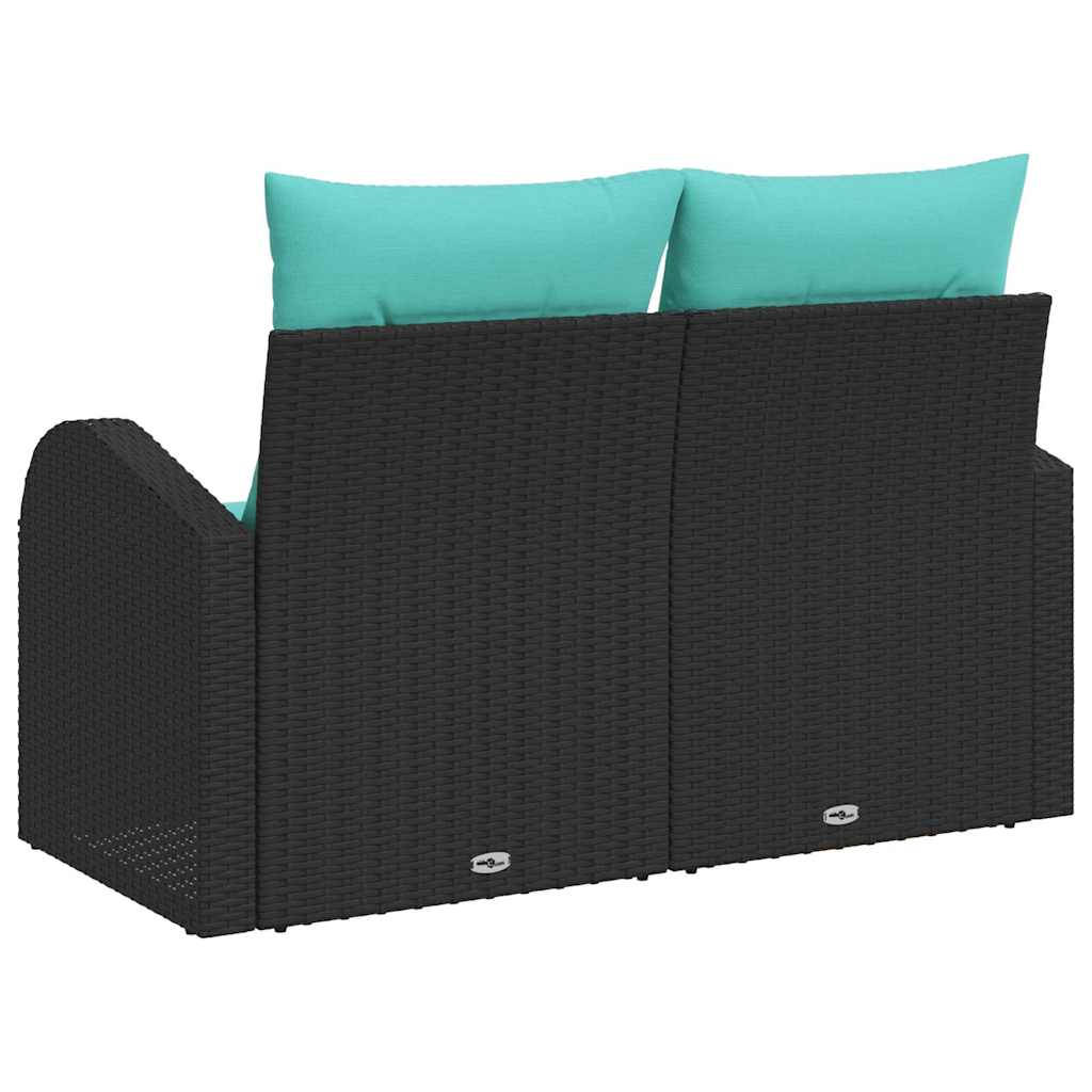 Vrtni kauč Crna 124 x 62 x 85cm poliratan