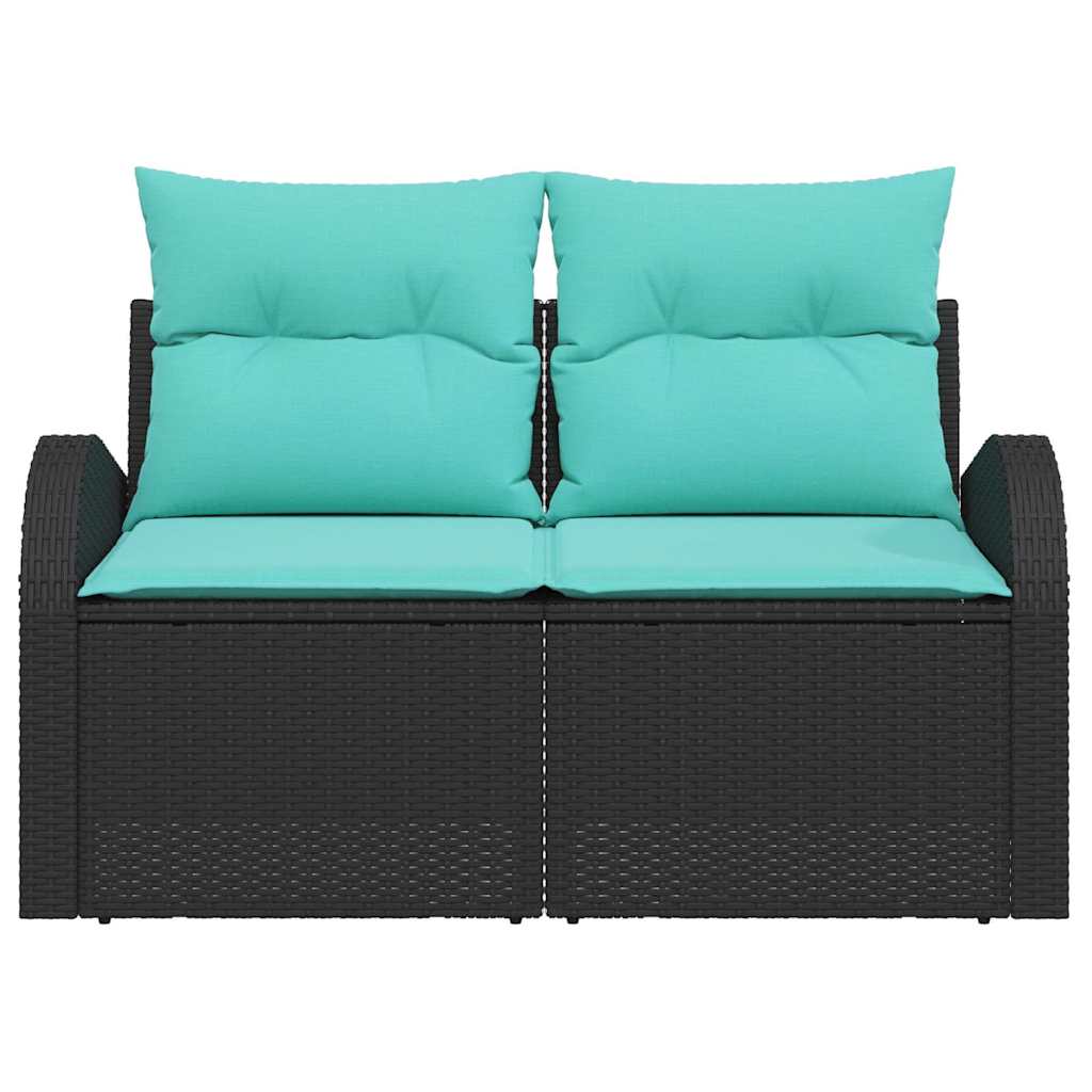 Vrtni kauč Crna 124 x 62 x 85cm poliratan