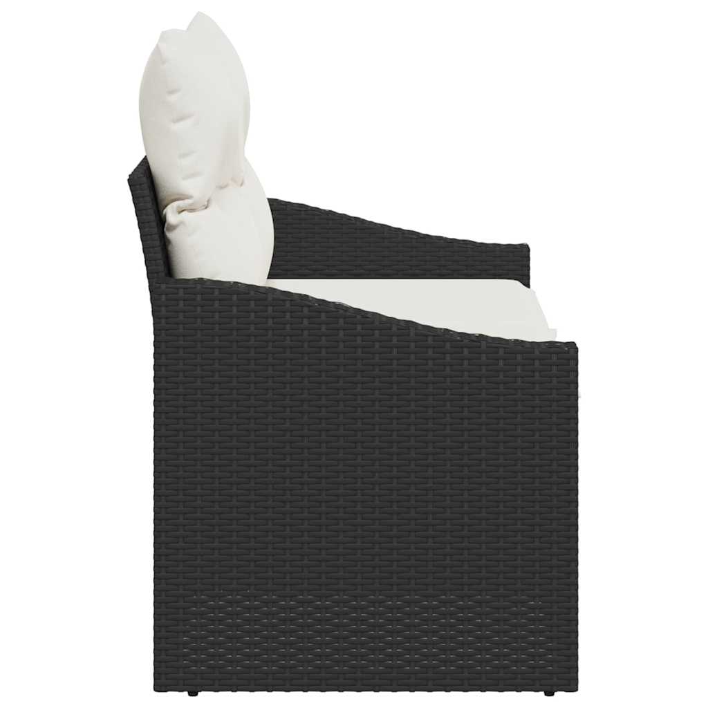 Vrtni kauč s jastukom s pohranom 123 x 62 x 69 cm poliratan