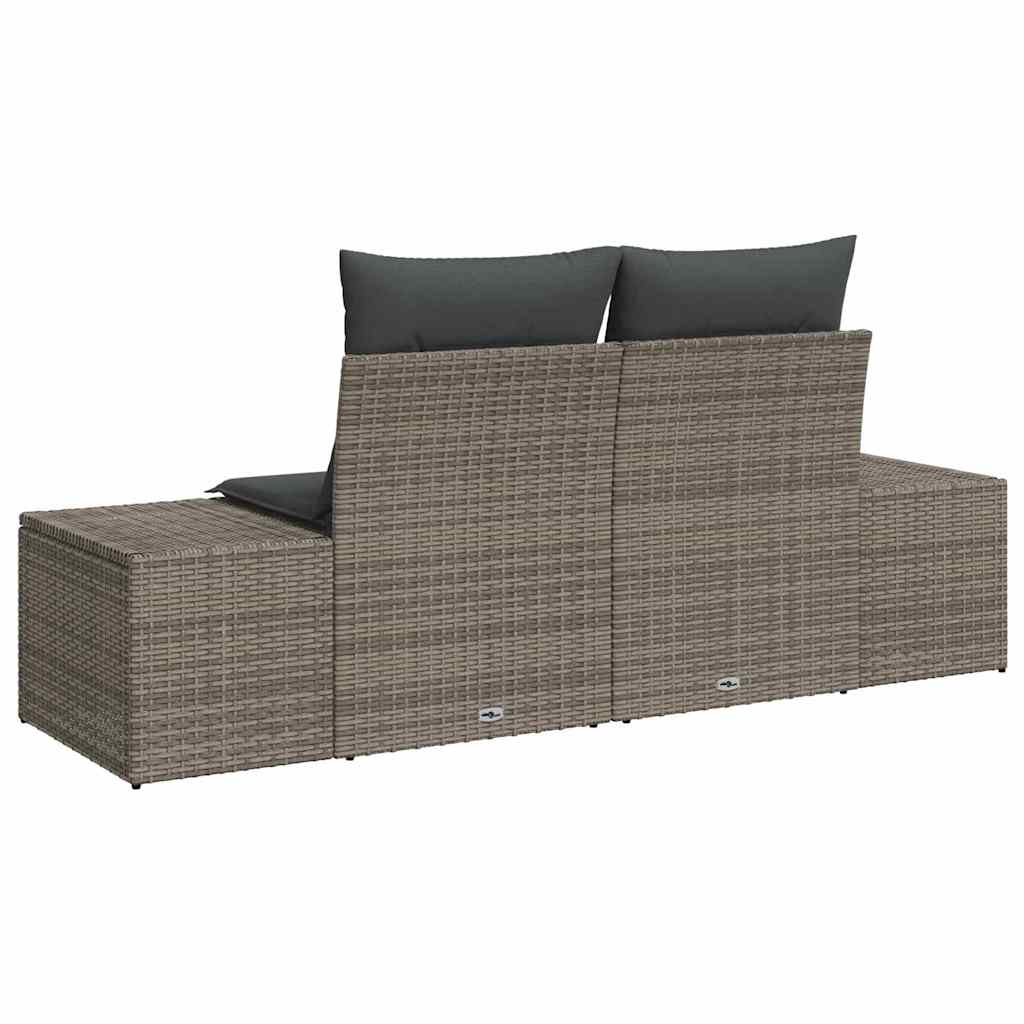 Vrtni kauč s jastukom Siva 184 x 62 x 69 cm poliratan