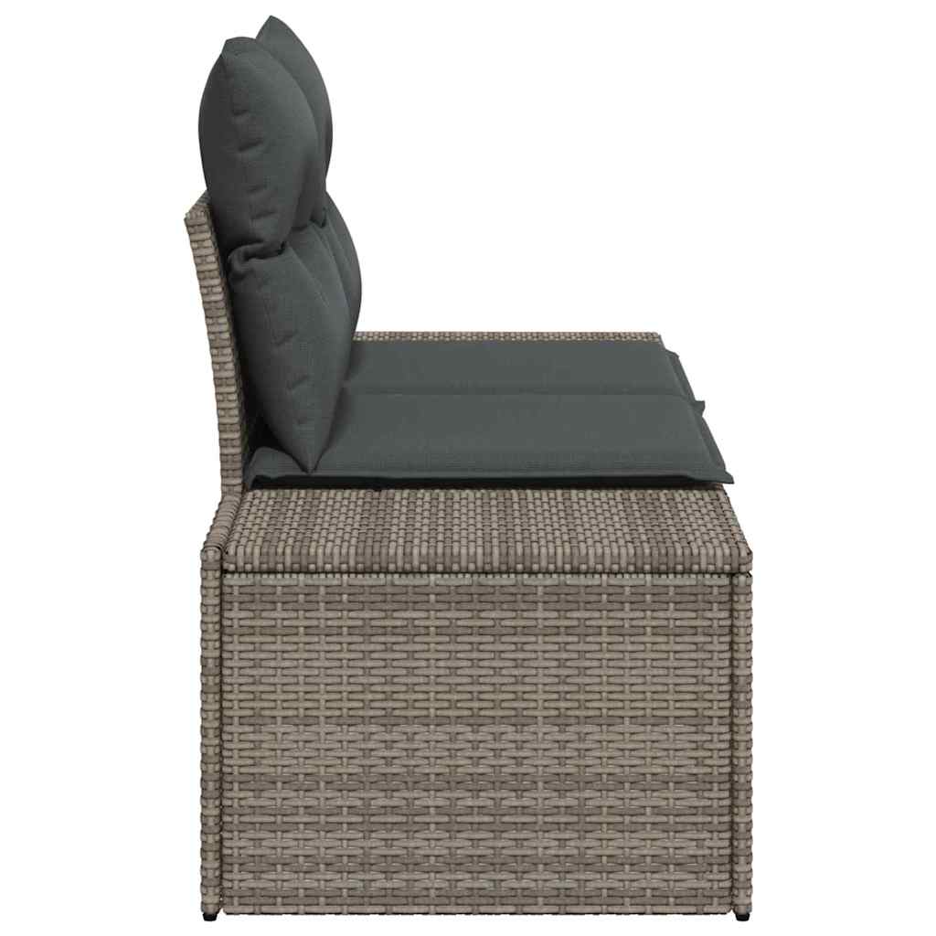 Vrtni kauč s jastukom Siva 184 x 62 x 69 cm poliratan