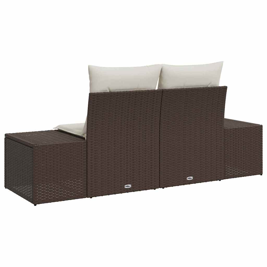 Vrtni kauč s jastukom Smeđa 184 x 62 x 69 cm poliratan