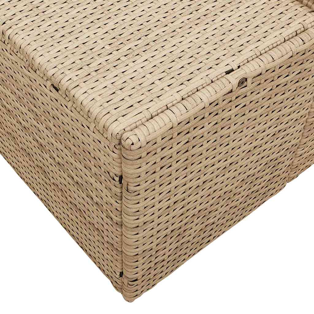Vrtni kauč s jastukom s pohranom Bež 184 x 62 x 69 cm poliratan