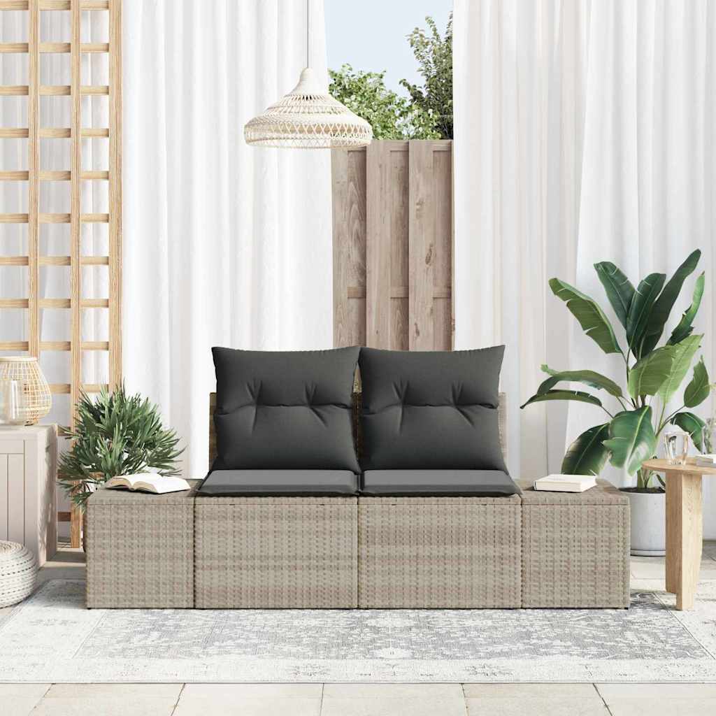 Vrtni kauč s jastukom Siva 184 x 62 x 69 cm poliratan