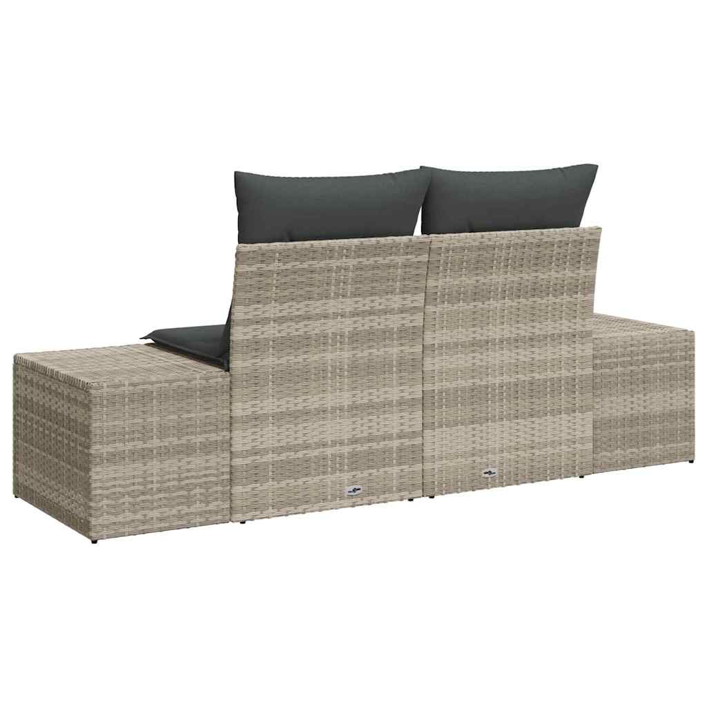 Vrtni kauč s jastukom Siva 184 x 62 x 69 cm poliratan