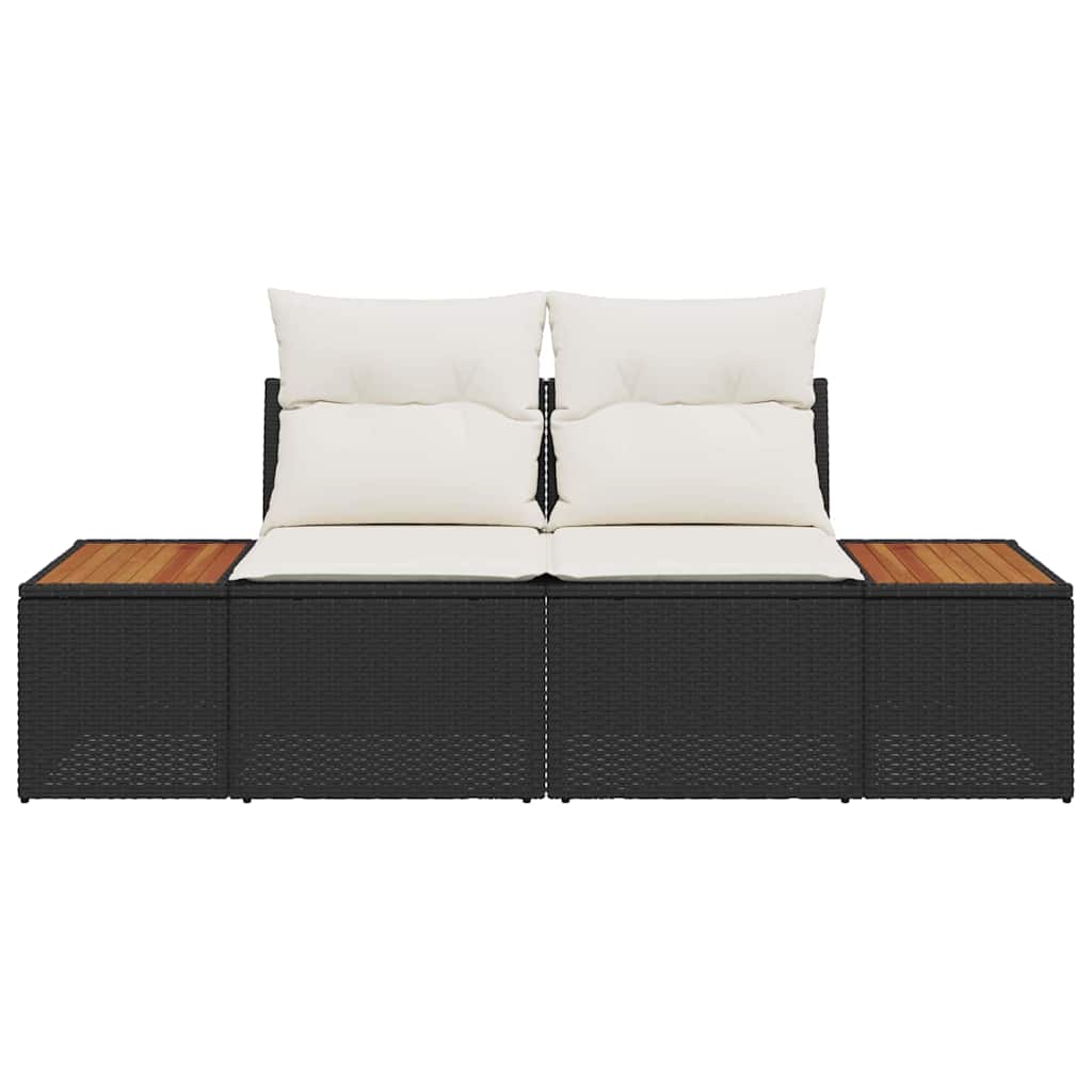Vrtni kauč Crna 184 x 62 x 85cm poliratan
