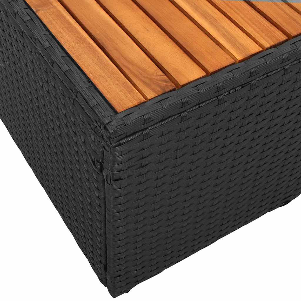 Vrtni kauč Crna 184 x 62 x 85cm poliratan