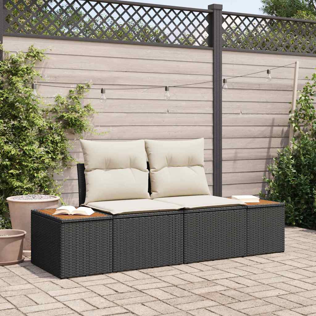 Vrtni kauč Crna 184 x 62 x 85cm poliratan