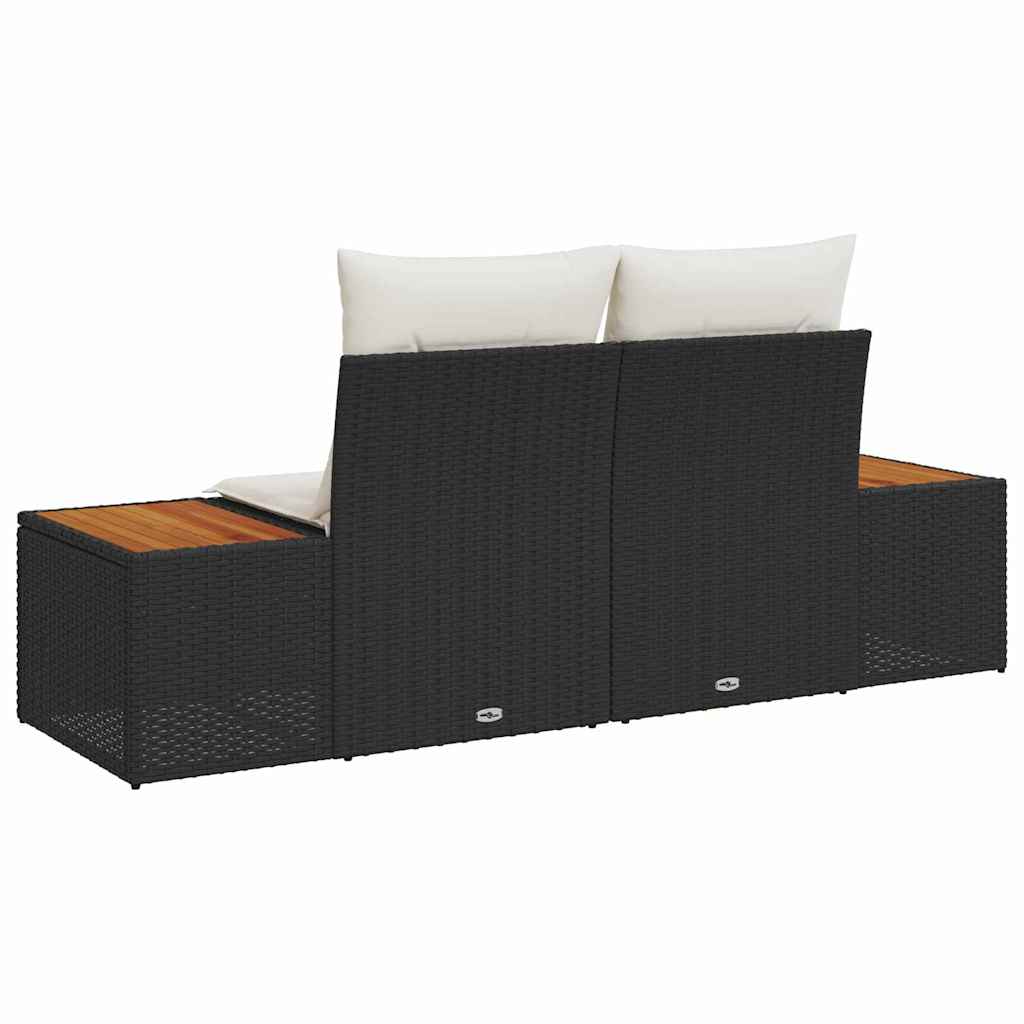 Vrtni kauč Crna 184 x 62 x 85cm poliratan