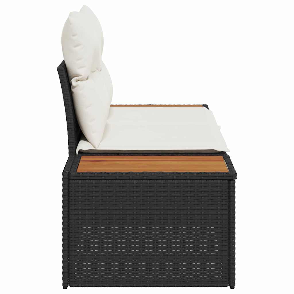Vrtni kauč Crna 184 x 62 x 85cm poliratan