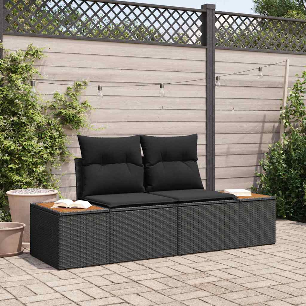 Vrtni kauč Crna 184 x 62 x 85cm poliratan