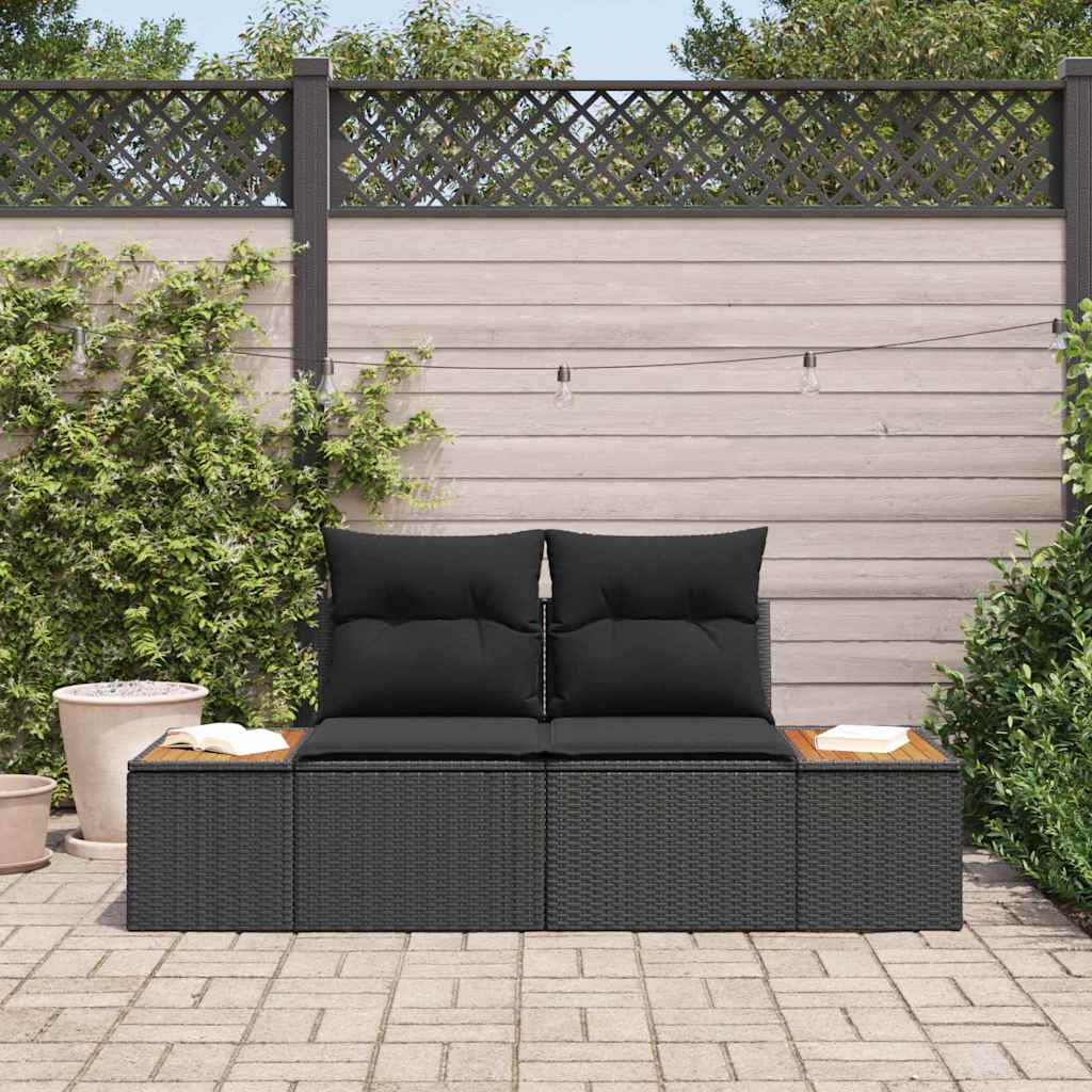 Vrtni kauč Crna 184 x 62 x 85cm poliratan