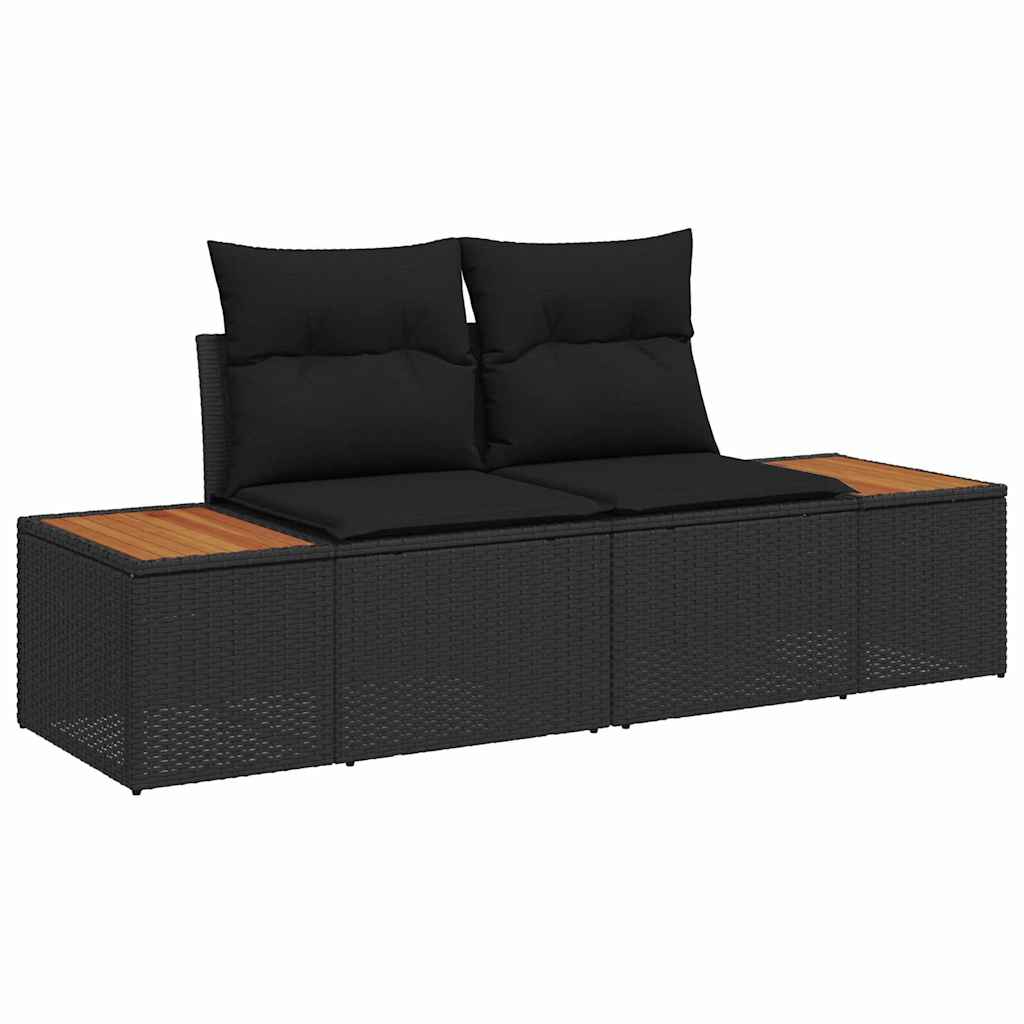Vrtni kauč Crna 184 x 62 x 85cm poliratan