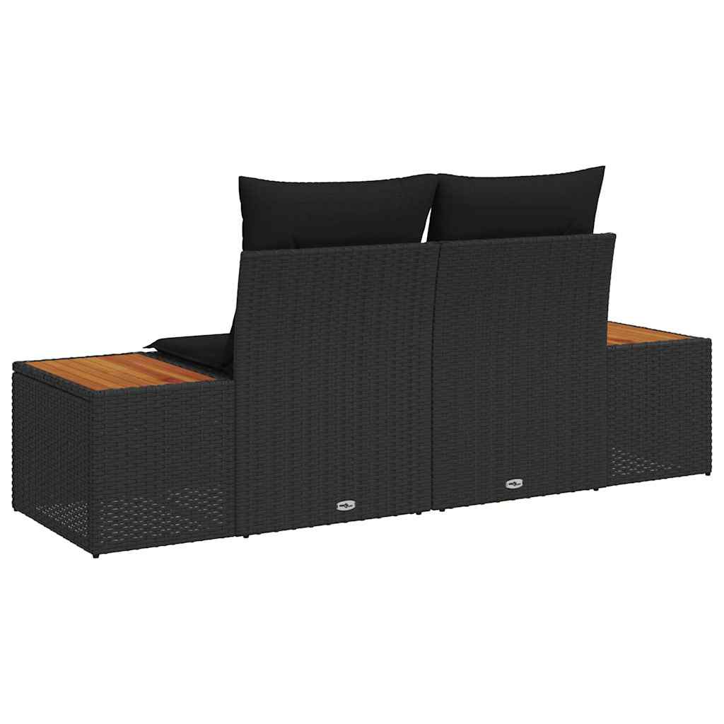Vrtni kauč Crna 184 x 62 x 85cm poliratan
