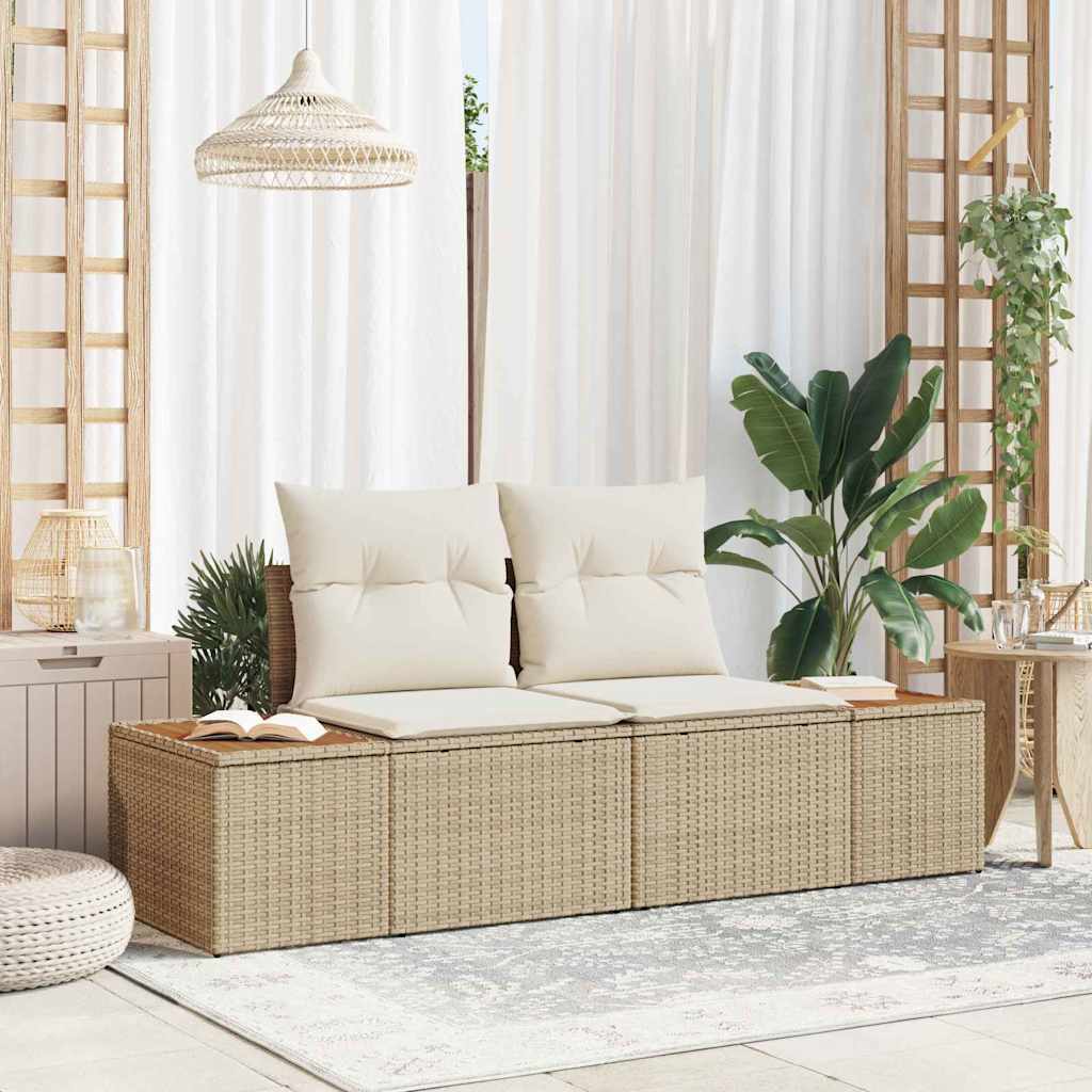 Vrtni kauč Bež 184 x 62 x 85cm poliratan