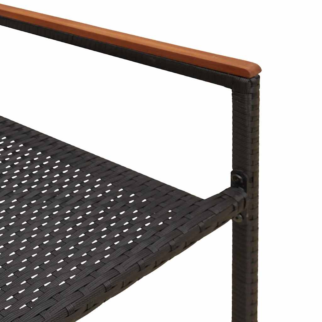 Stolići za vrt s mogućnošću slaganja 2 pcs Crna i smeđa