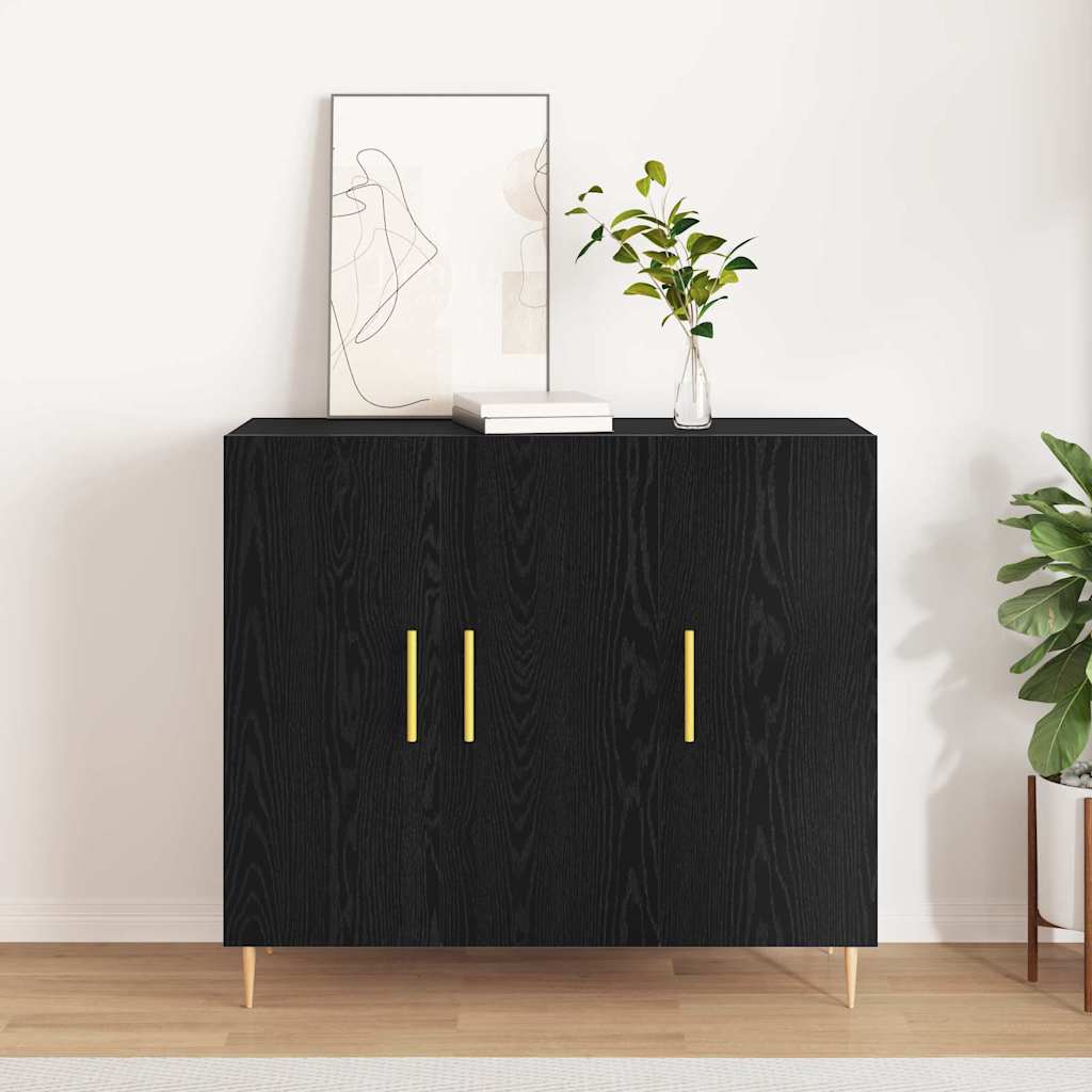 Kreveta Crni hrast 90 x 34 x 80 cm Konstruirano drvo