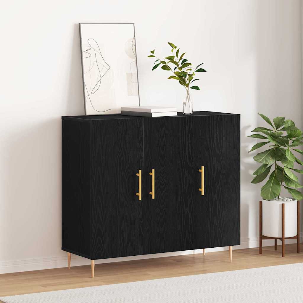 Kreveta Crni hrast 90 x 34 x 80 cm Konstruirano drvo